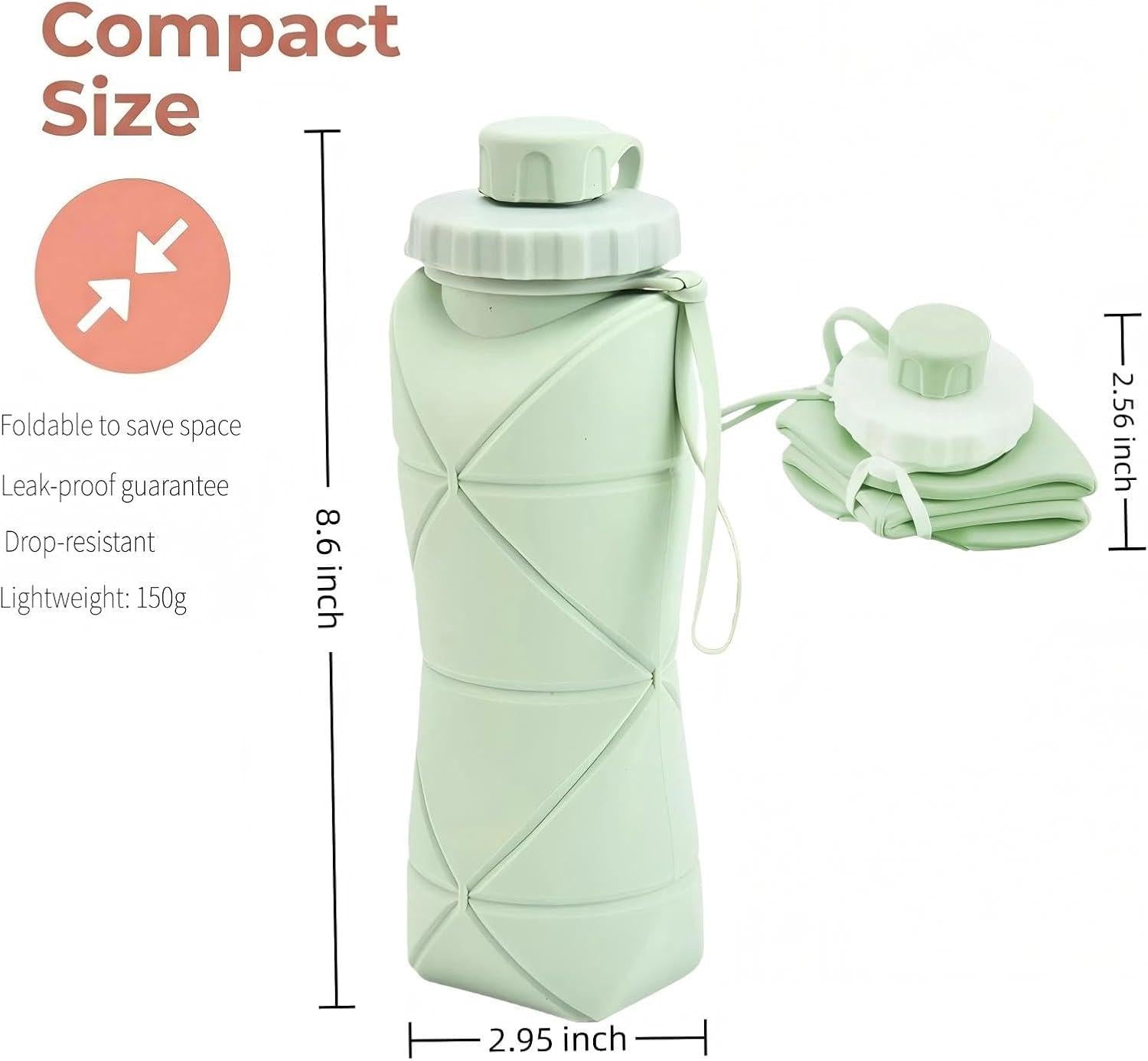Collapsible Water Bottle Silicone Foldable Water Bottles For Travel Easy To Carry Design