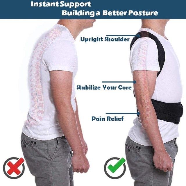 Posture Corrector Back Support Brace With Breathable Material And Fully Adjustable Velcro Straps (Extra Large)