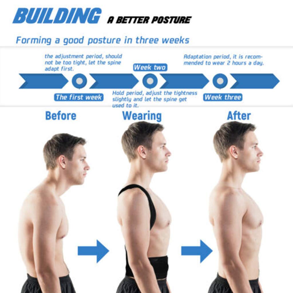 Posture Corrector Back Support Brace With Breathable Material And Fully Adjustable Velcro Straps (Extra Large)