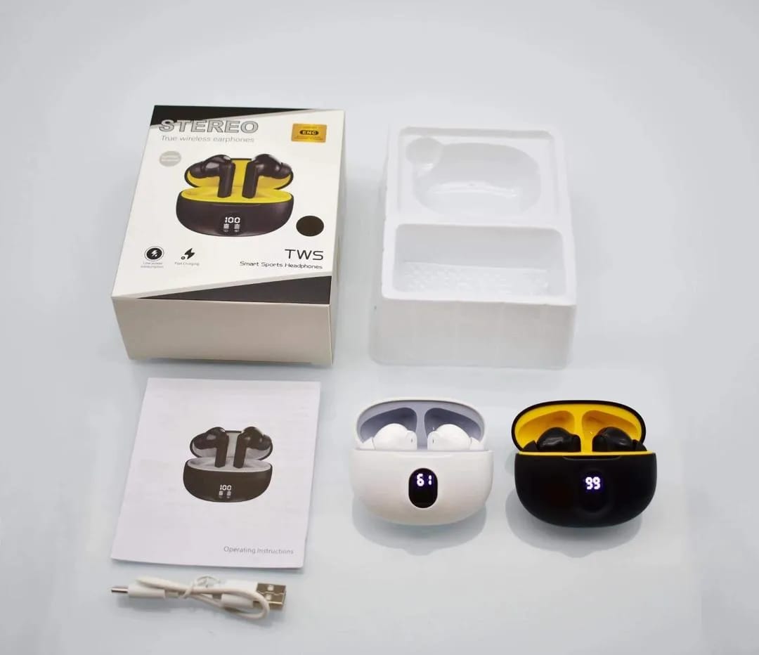 Premium Quality True Wireless Stereo Earbuds – Bluetooth 5.3 Earphones with Super Bass, Advanced Noise Cancellation & Smart Touch Control - White