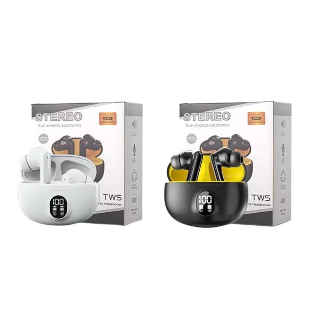 Premium Quality True Wireless Stereo Earbuds – Bluetooth 5.3 Earphones with Super Bass, Advanced Noise Cancellation & Smart Touch Control - White