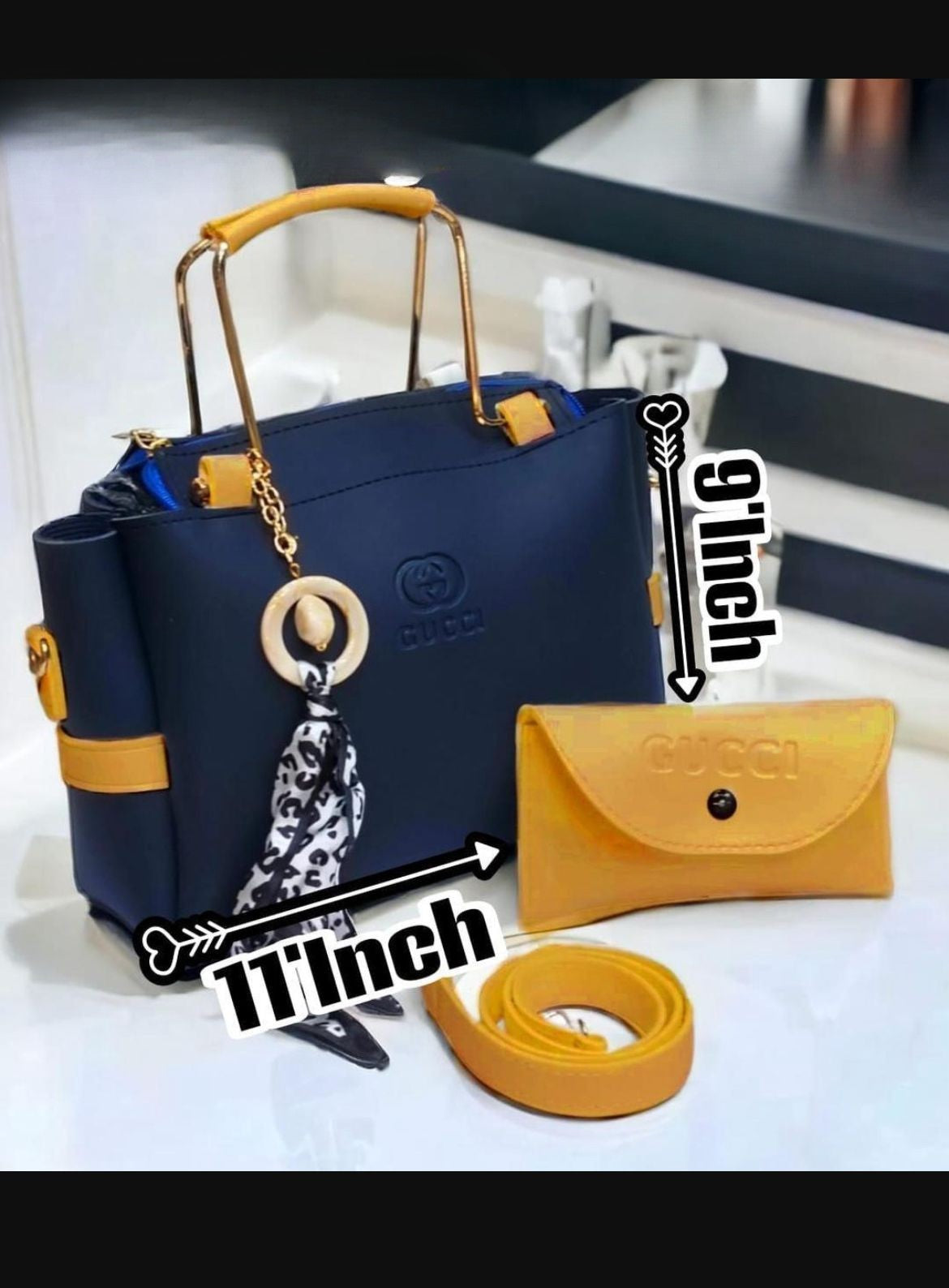 Luxury Women Designer Style Handbag Set – 4-in-1 Tote Bag with Mini Pouch, Wallet & Adjustable Strap