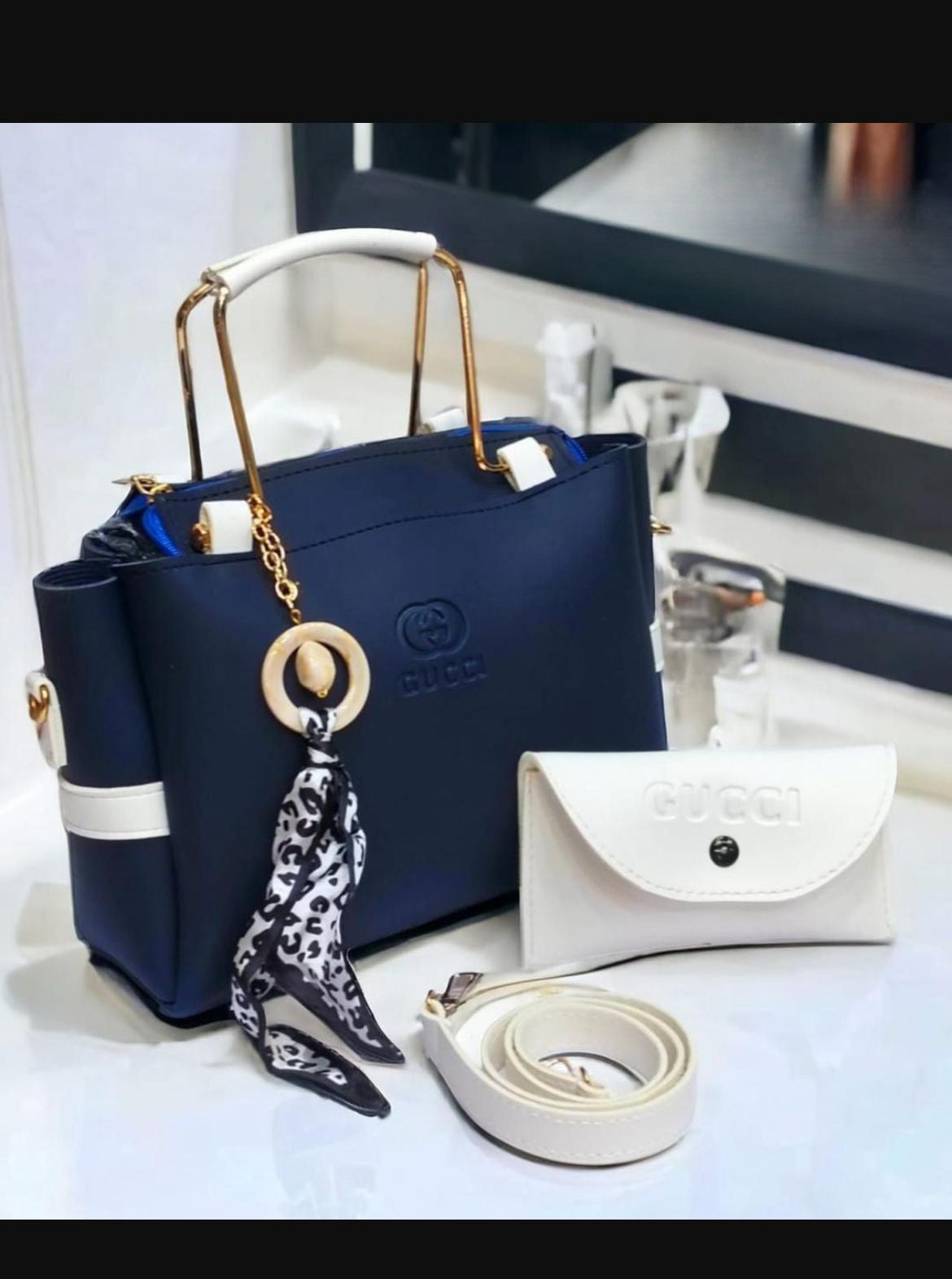 Luxury Women Designer Style Handbag Set – 4-in-1 Tote Bag with Mini Pouch, Wallet & Adjustable Strap