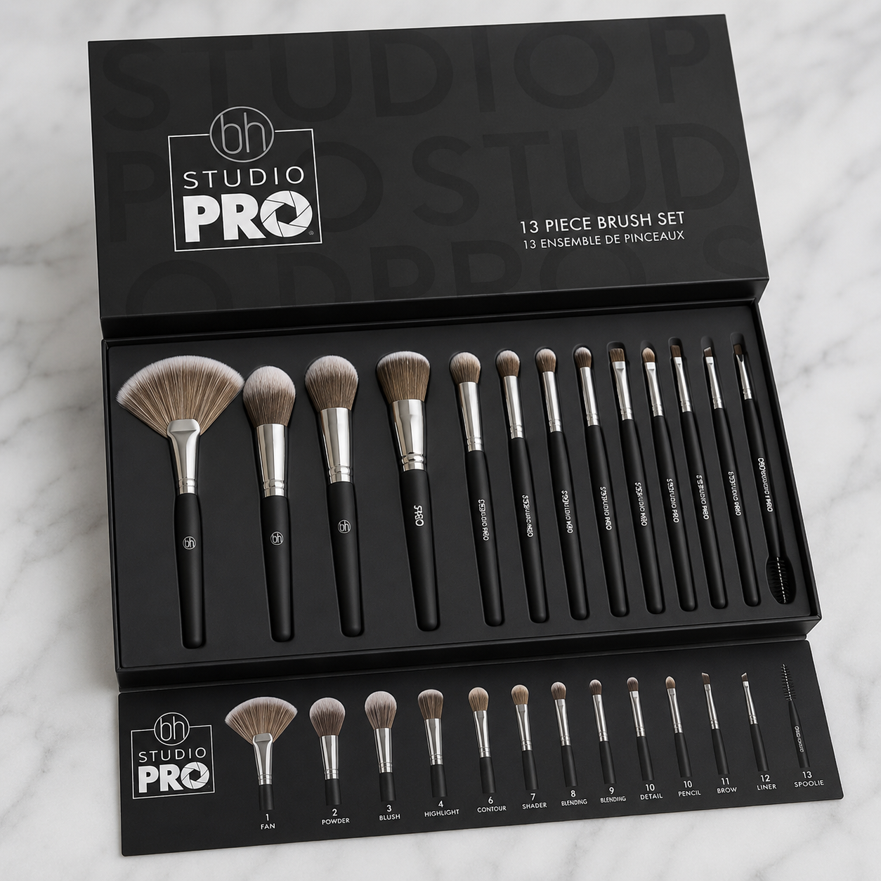 BH Studio Pro 13 Piece Professional Makeup Brush Set