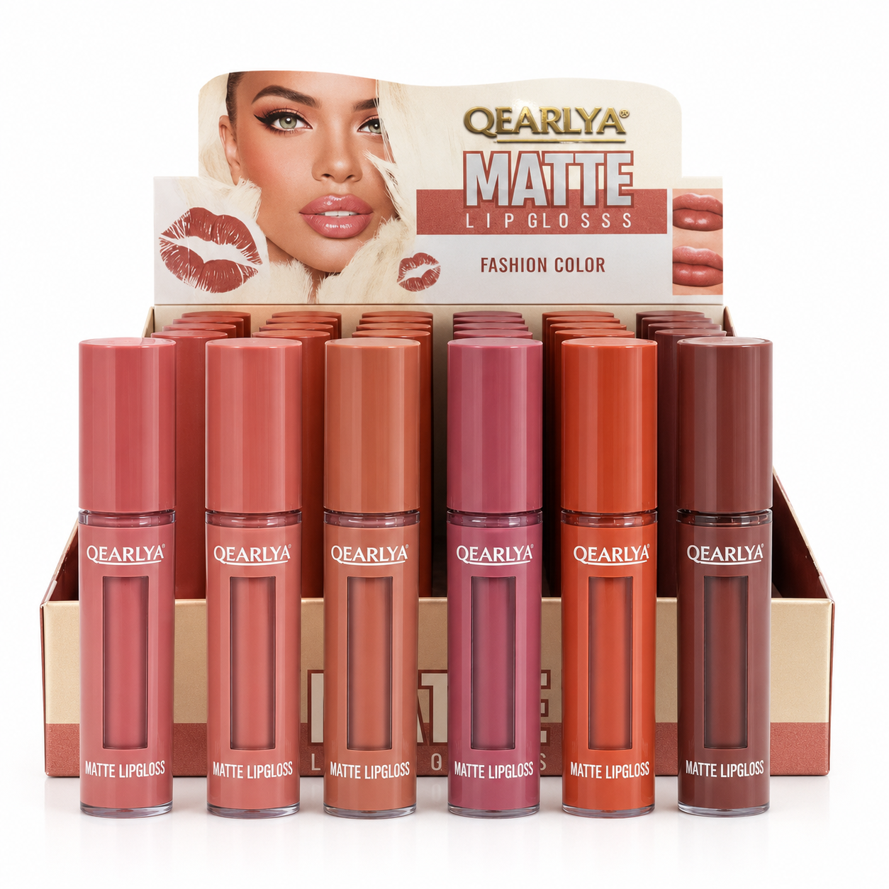 6 x QEARLYA Matte Lip Gloss shades– Fashion Color Long-Lasting Liquid Lipstick