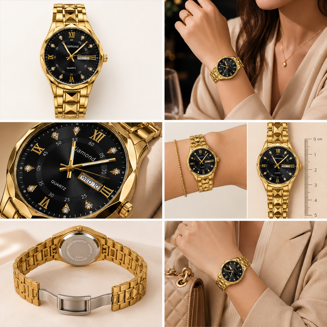 Luxury Diamond-Style Quartz MEN Watch