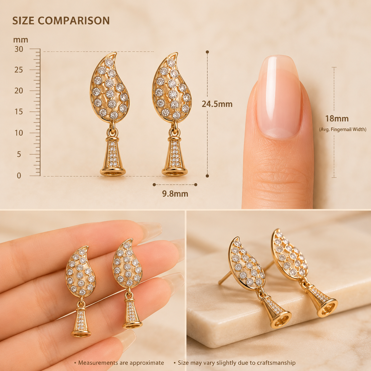 Traditional Indian Gold Plated Zirconia Jhumki Earrings for Girls & Women