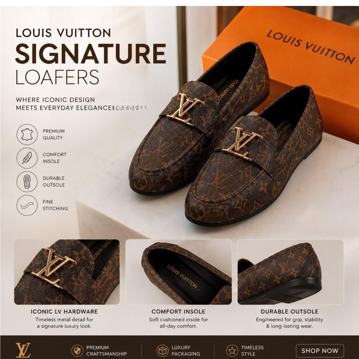 LV Loafer Shoes for Girls