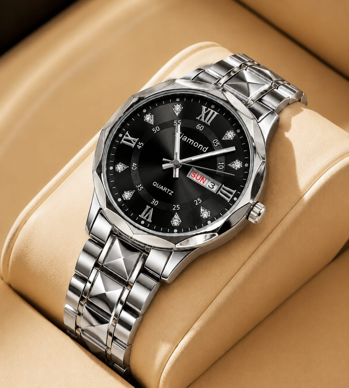 Luxury Diamond-Style Quartz MEN Watch
