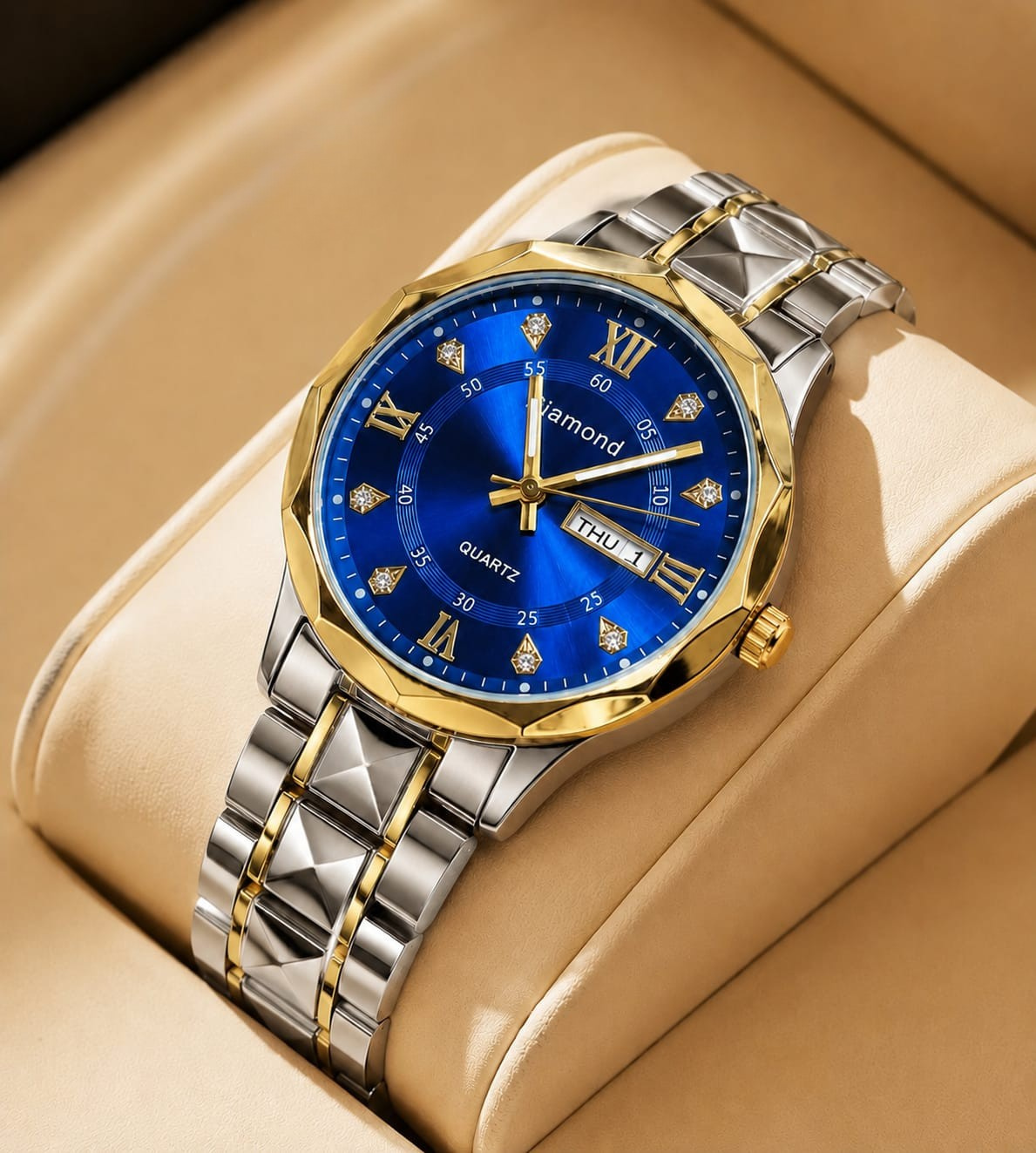 Luxury Diamond-Style Quartz MEN Watch