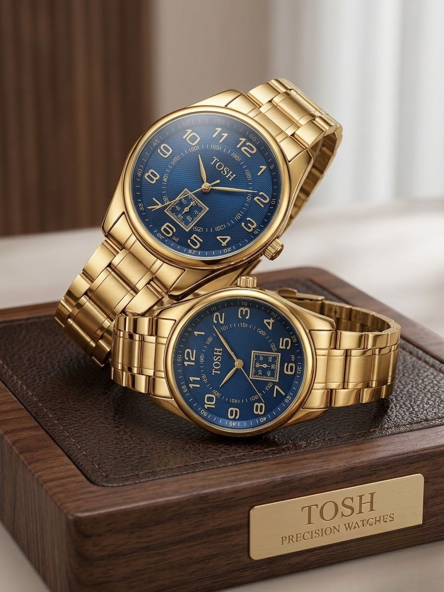 TOSH Precision & Style Stainless Steel Analog Watch for Couples
