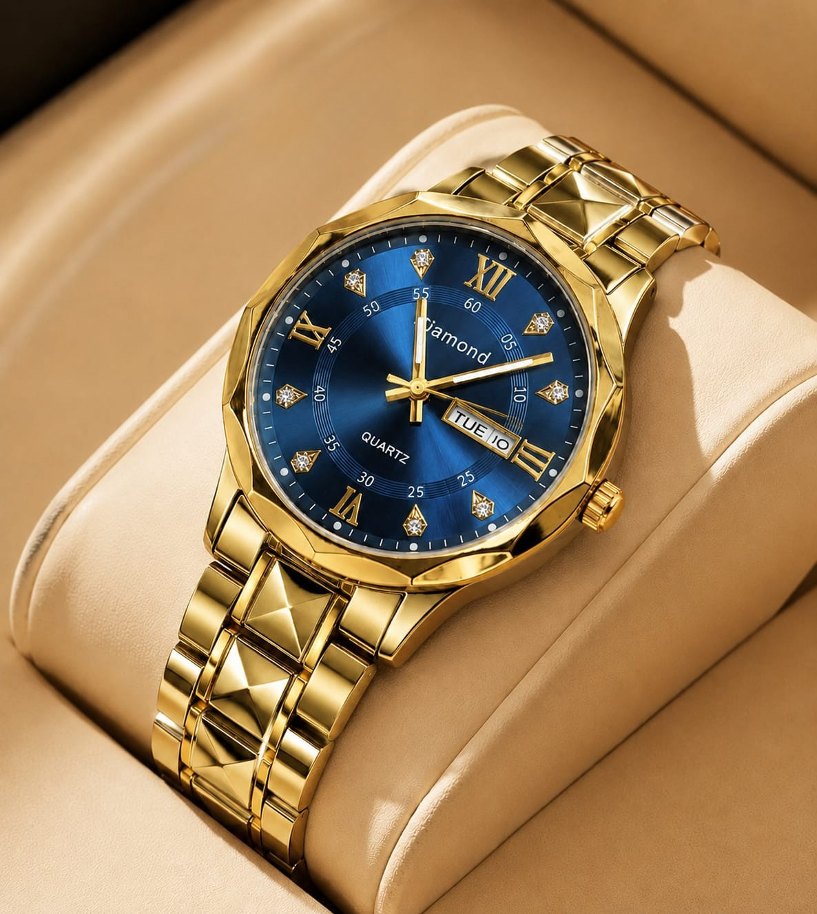 Luxury Diamond-Style Quartz MEN Watch
