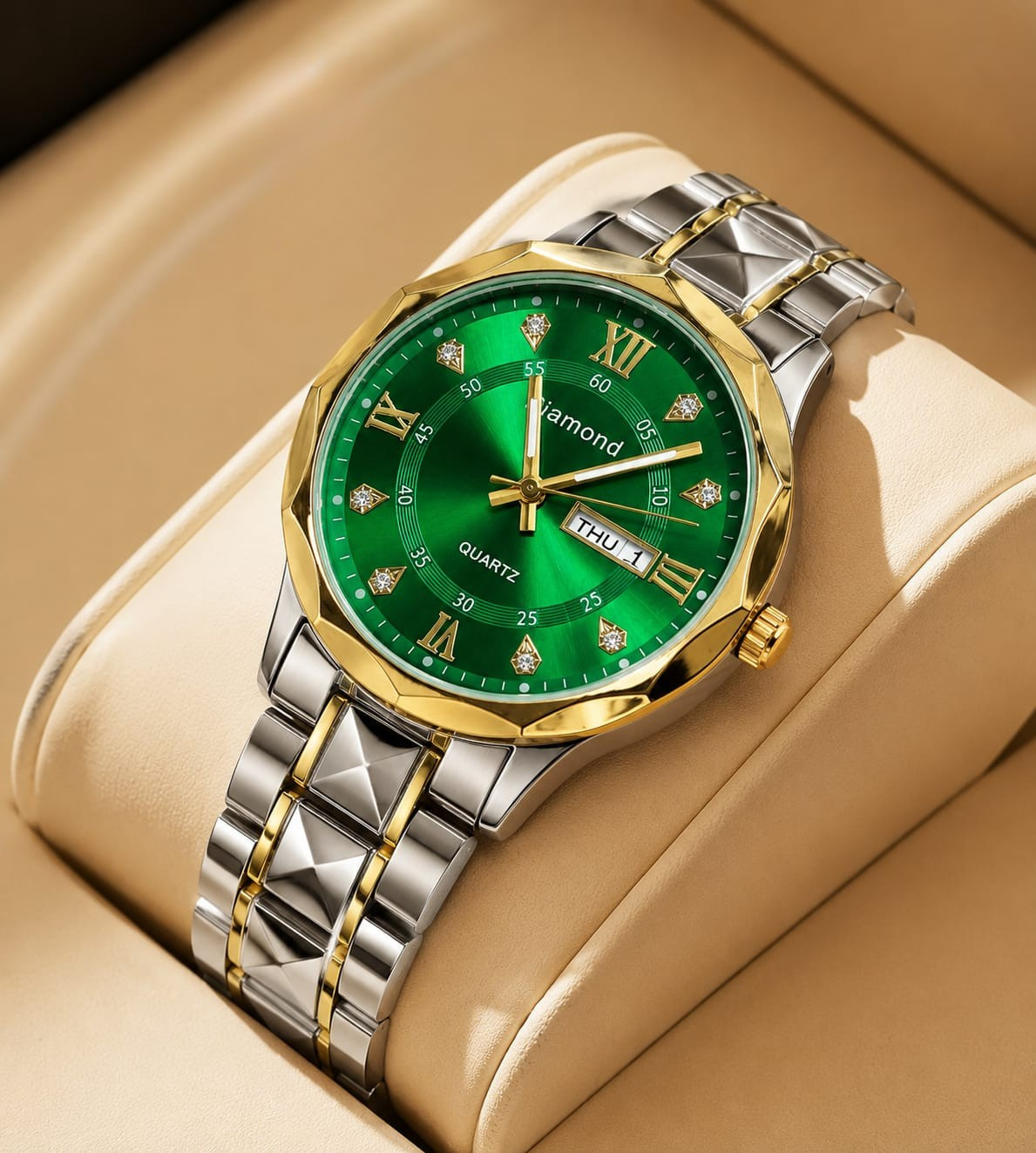 Luxury Diamond-Style Quartz MEN Watch