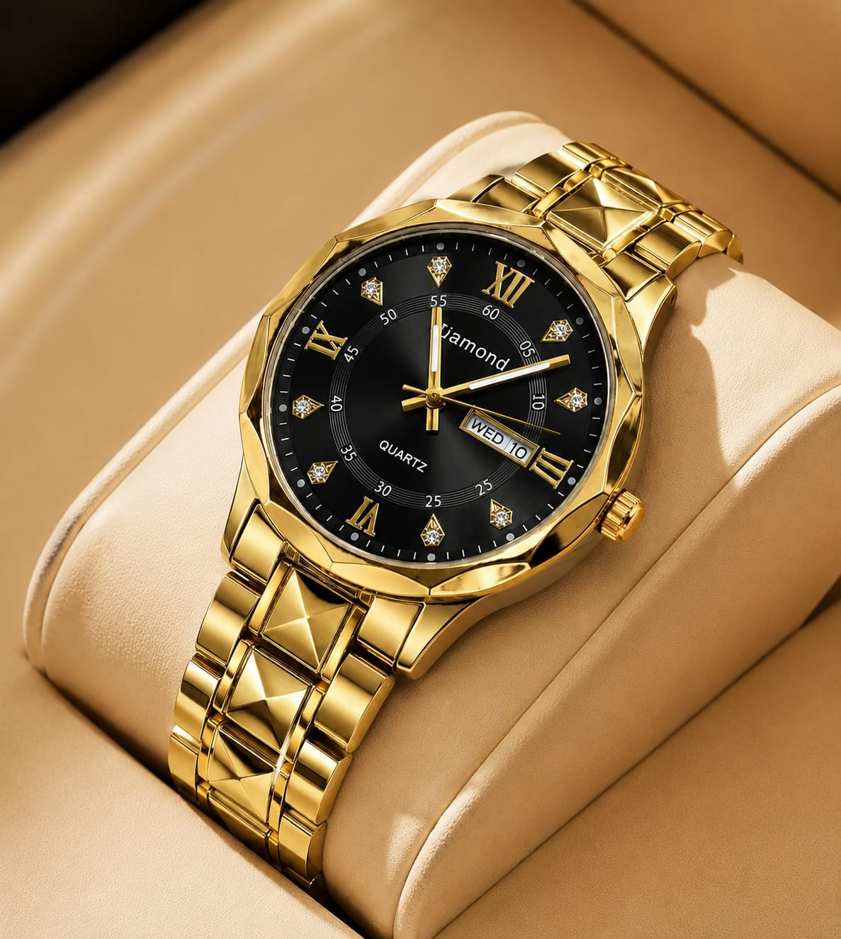 Luxury Diamond-Style Quartz MEN Watch