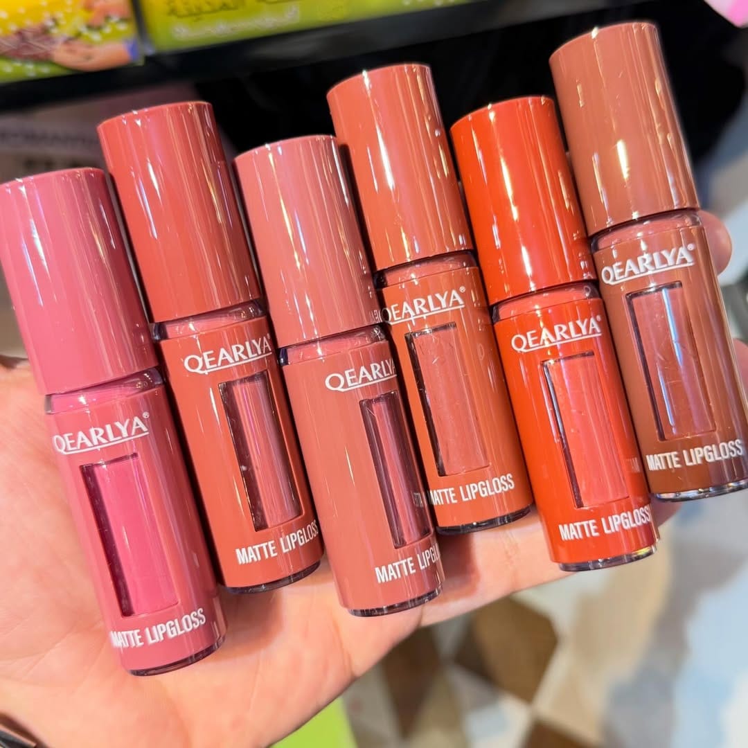 6 x QEARLYA Matte Lip Gloss shades– Fashion Color Long-Lasting Liquid Lipstick