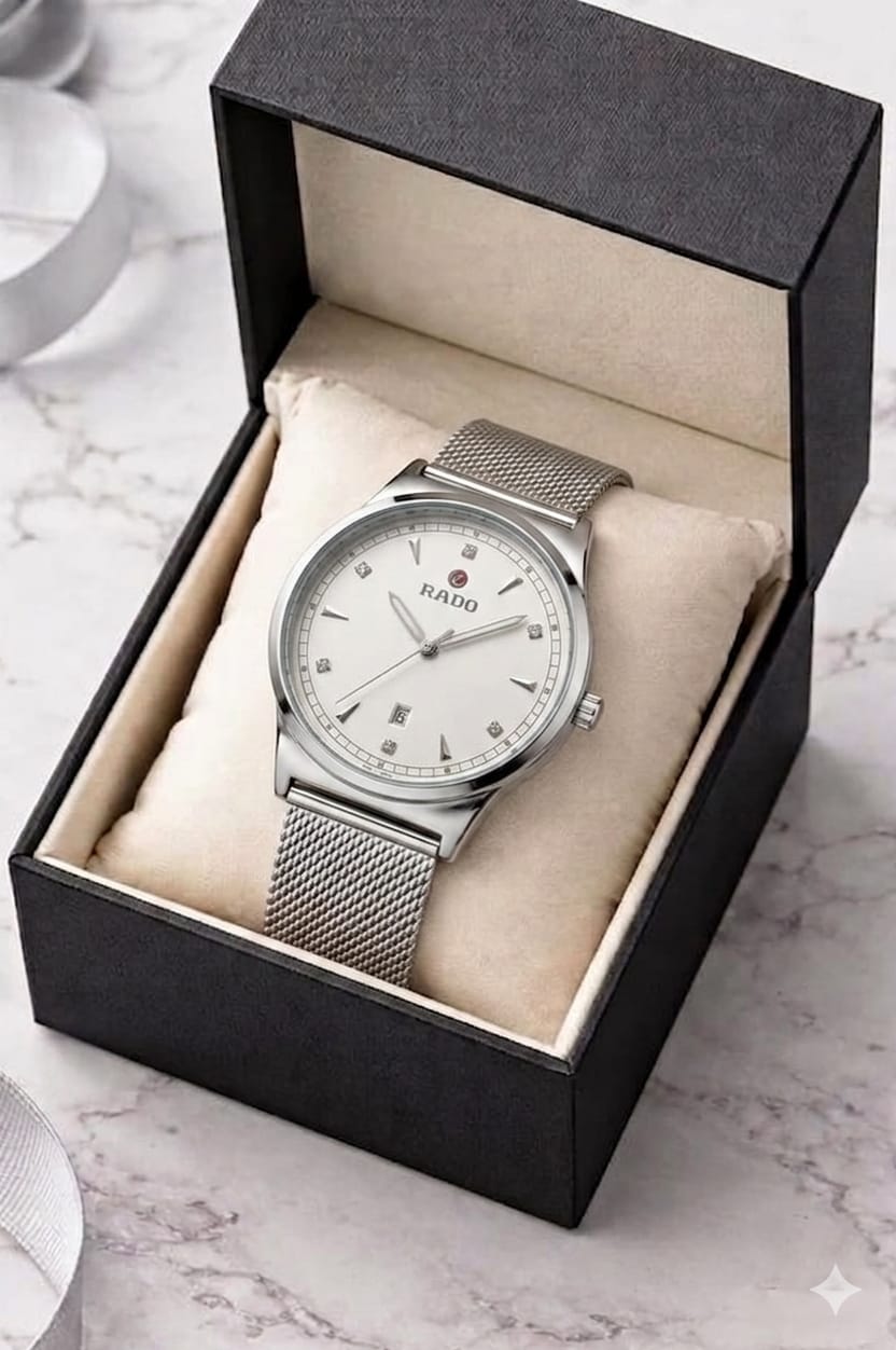 RADO Luxury Minimalist Stainless Steel Mesh Wristwatch