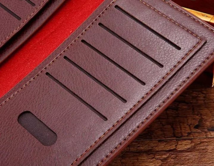 Premium Men’s Long Wallet with Geometric Pattern