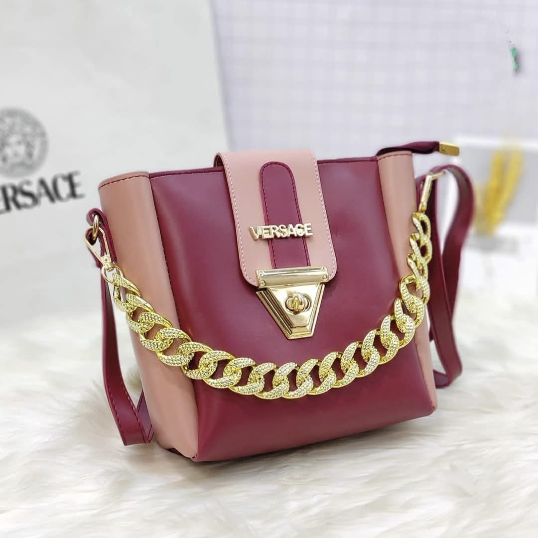 Luxury Women Designer Chain Tote Bag – Versace Style PU Leather Shoulder & Crossbody Bag