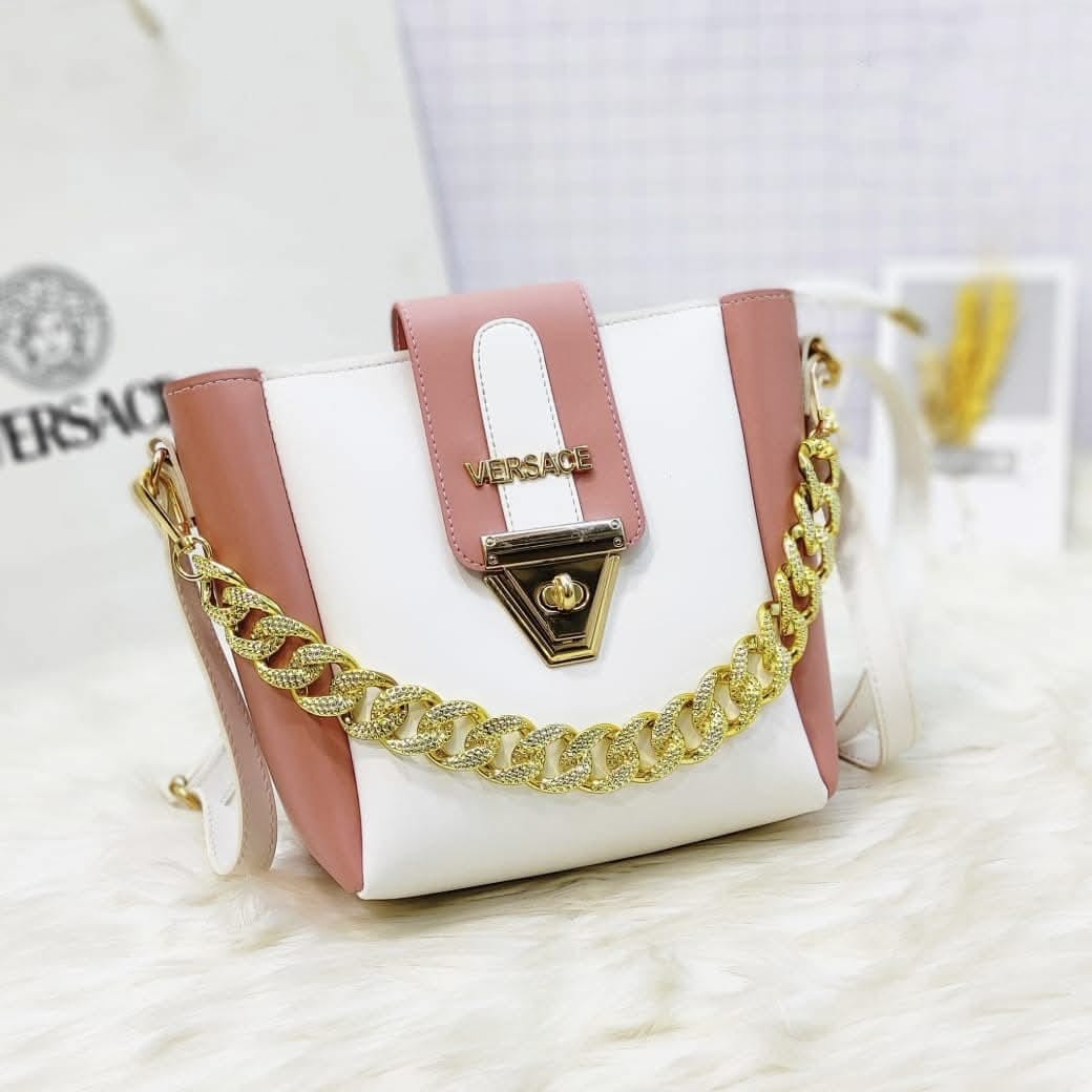 Luxury Women Designer Chain Tote Bag – Versace Style PU Leather Shoulder & Crossbody Bag