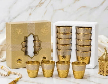 Golden Embossed ZAMZAM,Tea & Kahwa Cup Set 12-Piece