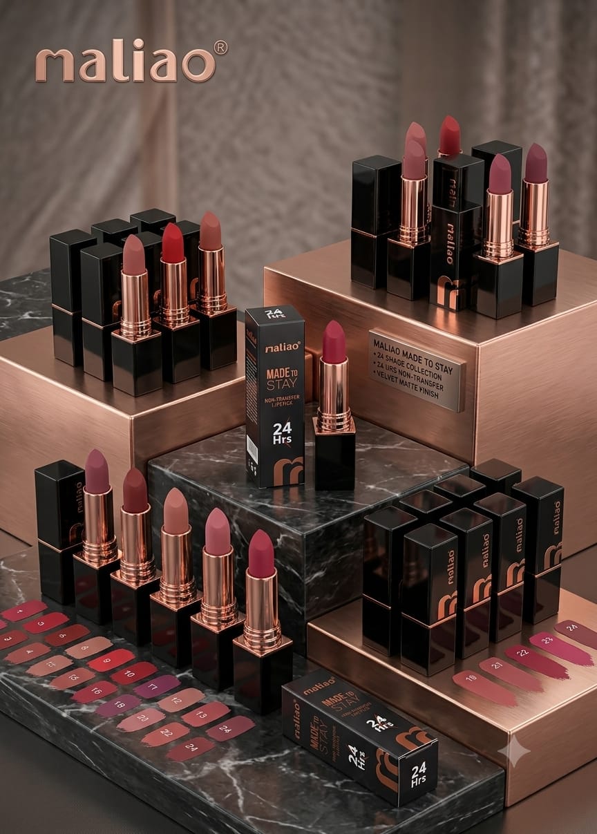 Maliao Super Matte Made To Stay Non-Transfer Lipstick | 24H Long Lasting Velvet Matte Lip Color | Waterproof Smudge-Proof Lipstick