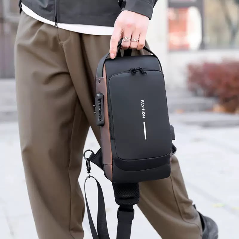 Premium Anti-Theft Sling Bag with Password Lock – High-Capacity Crossbody Shoulder Chest Pack with Smooth Zipper for Travel, Tech, and Daily Commuting