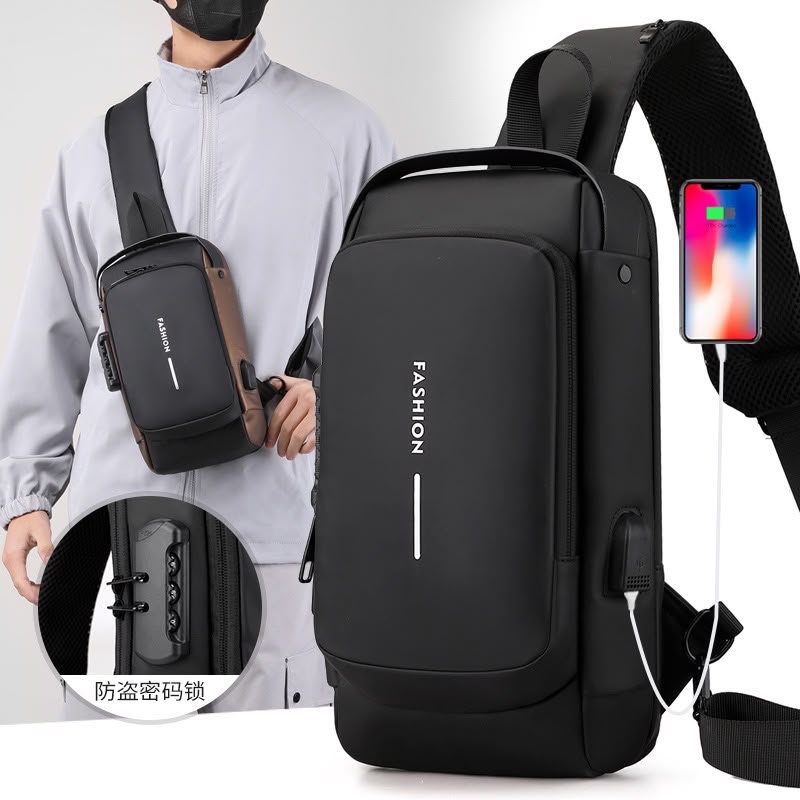 Premium Anti-Theft Sling Bag with Password Lock – High-Capacity Crossbody Shoulder Chest Pack with Smooth Zipper for Travel, Tech, and Daily Commuting
