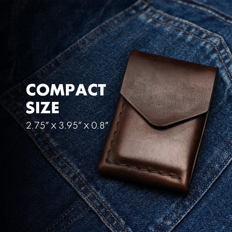 Premium Genuine Cow Leather Slim Wallet with Card Holder – Minimalist Vertical Design