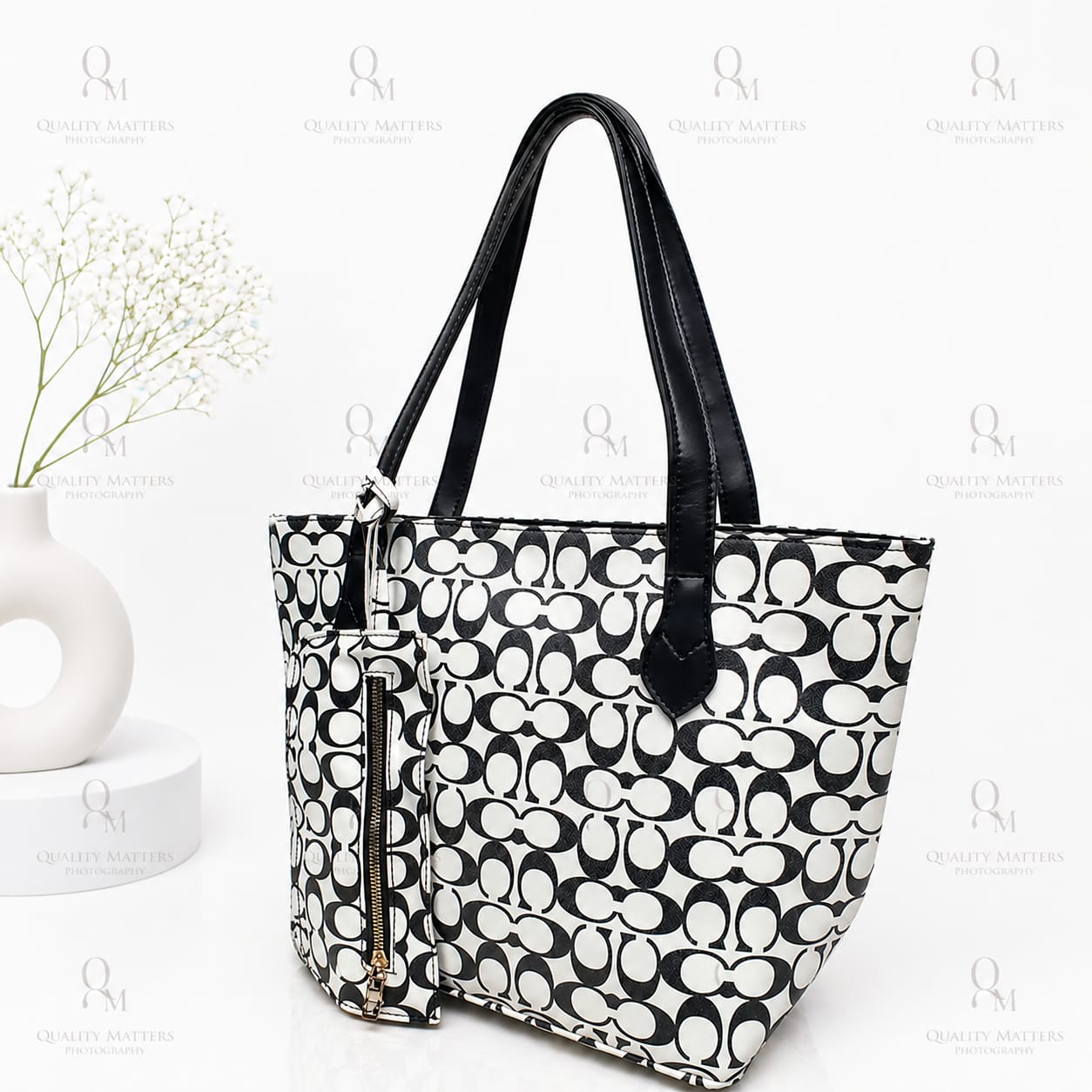 Stylish 2 Pcs Tote Bag Set for Women – Large Capacity Shoulder Bags with Mini Pouch