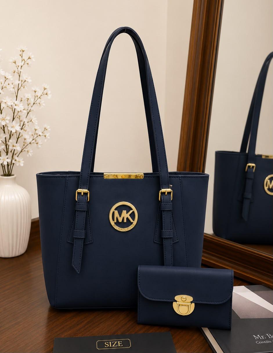 Elegant Women’s Tote Bag with Matching Wallet – 2 Piece MK Handbag Set