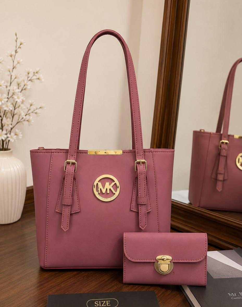 Elegant Women’s Tote Bag with Matching Wallet – 2 Piece MK Handbag Set