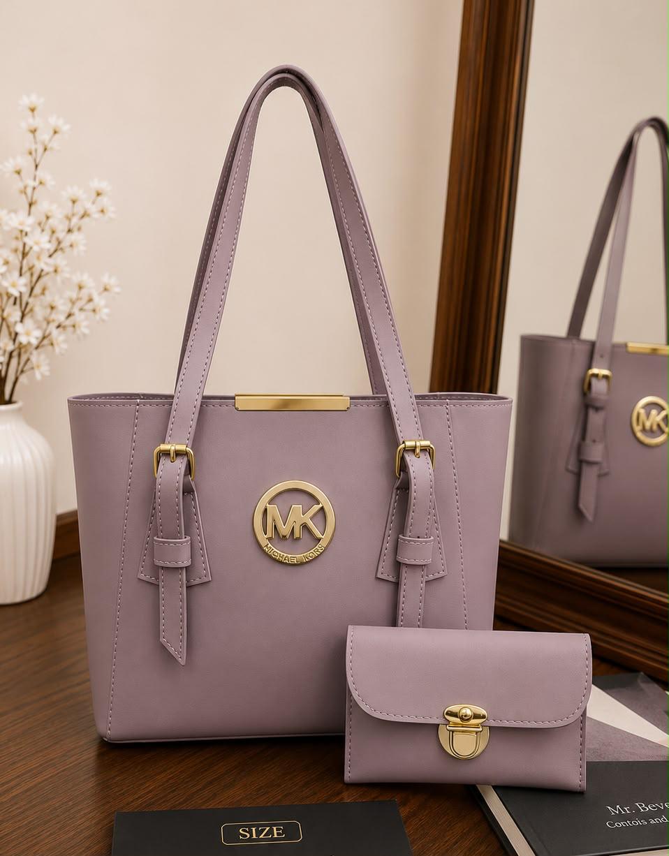Elegant Women’s Tote Bag with Matching Wallet – 2 Piece MK Handbag Set