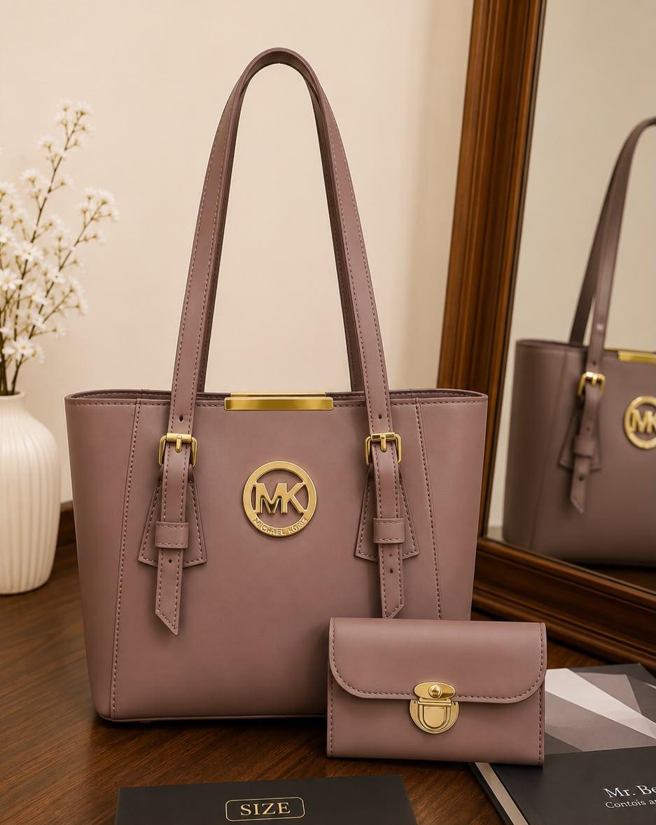Elegant Women’s Tote Bag with Matching Wallet – 2 Piece MK Handbag Set