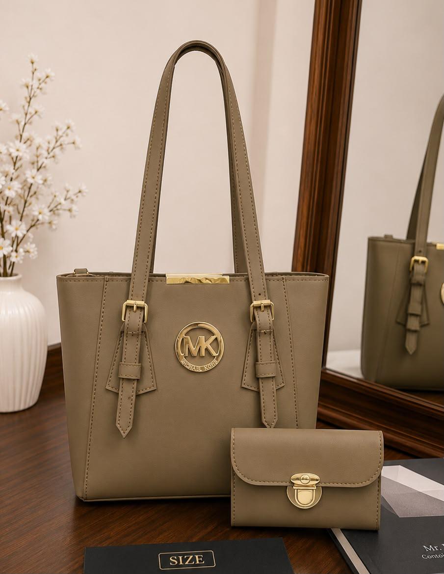Elegant Women’s Tote Bag with Matching Wallet – 2 Piece MK Handbag Set