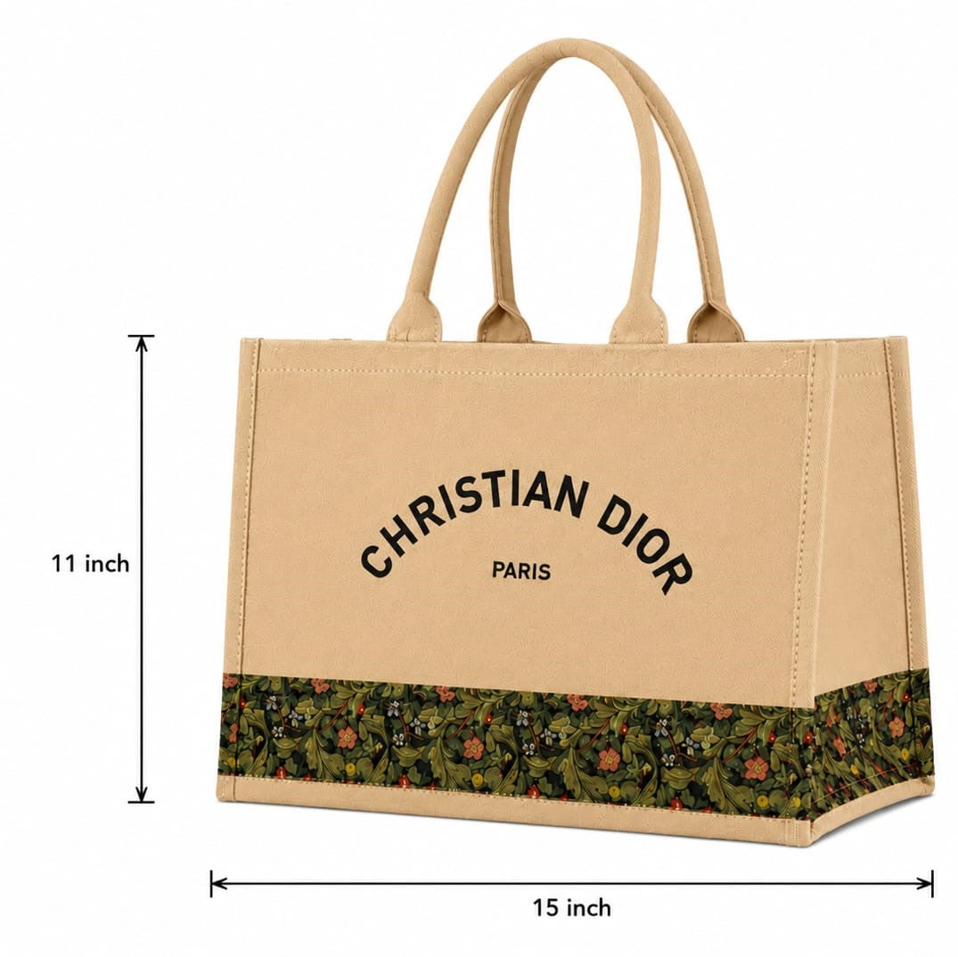 Luxury Floral Canvas Tote Bag for Women | Premium Designer Style Handbag