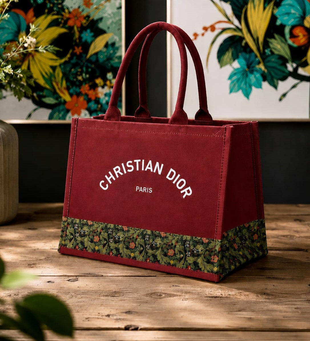 Luxury Floral Canvas Tote Bag for Women | Premium Designer Style Handbag