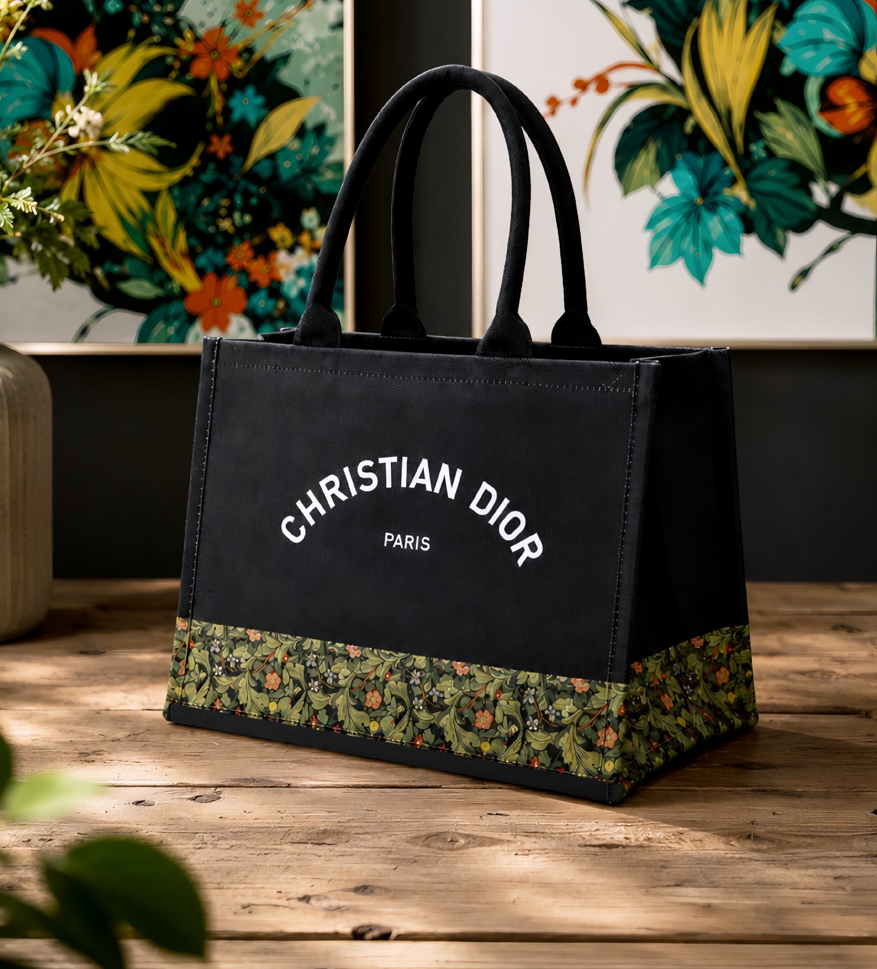 Luxury Floral Canvas Tote Bag for Women | Premium Designer Style Handbag