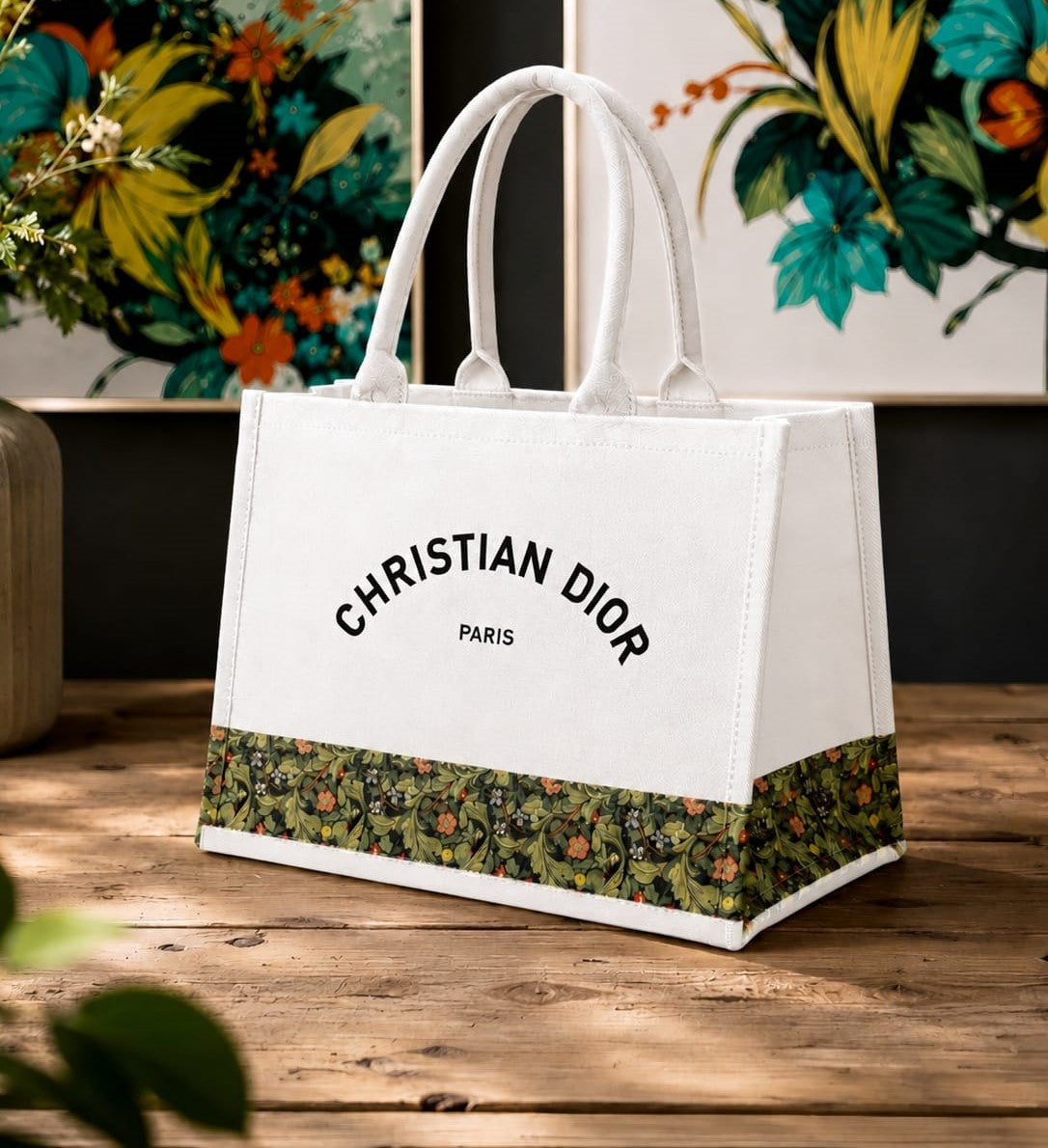 Luxury Floral Canvas Tote Bag for Women | Premium Designer Style Handbag