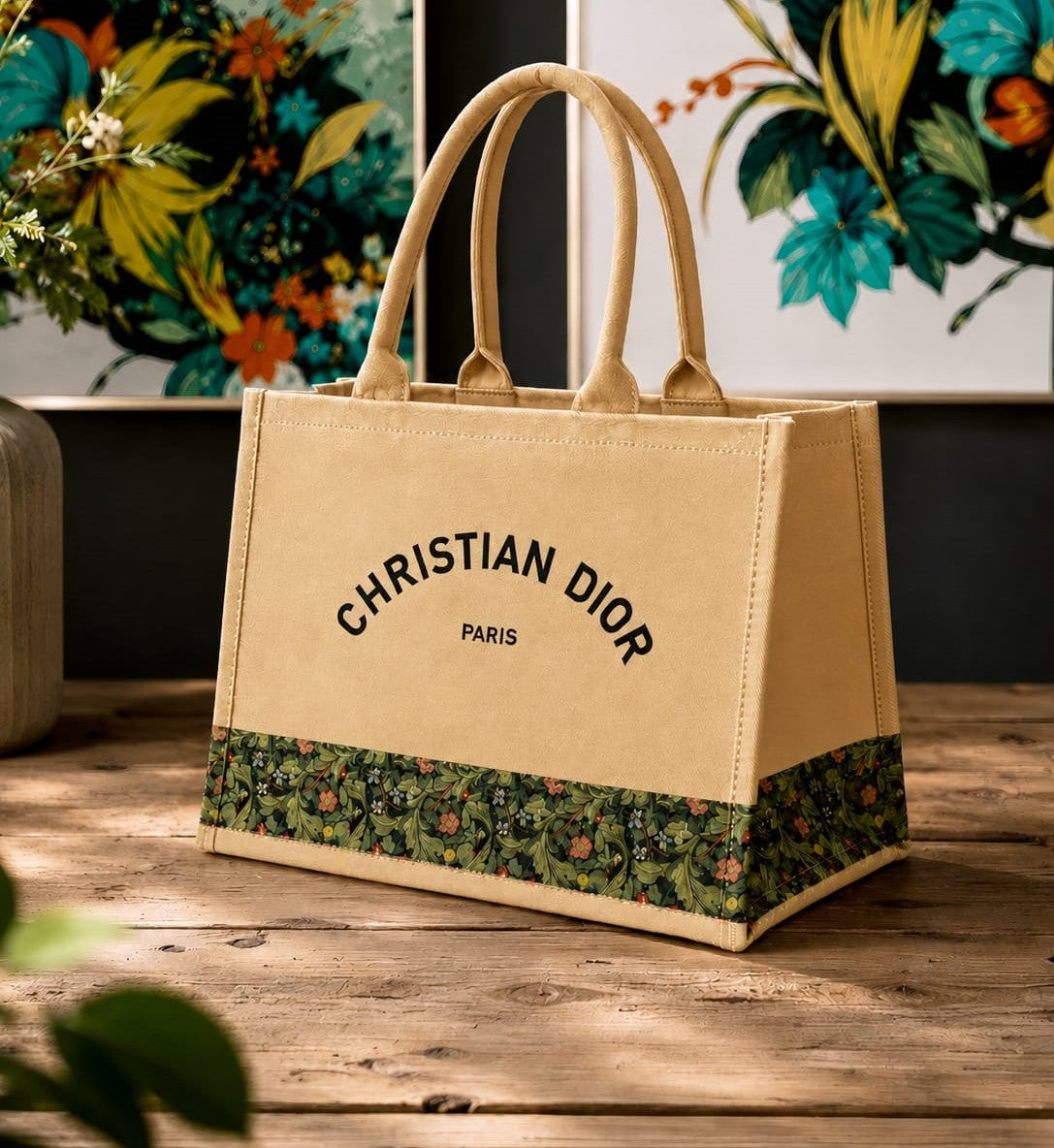 Luxury Floral Canvas Tote Bag for Women | Premium Designer Style Handbag