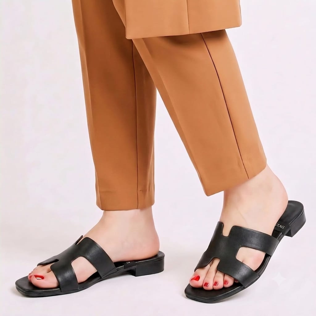 Women’s H-Cut Low Block Heel Slide Sandals