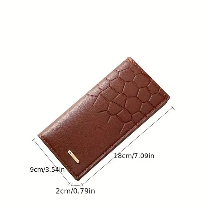 Premium Men’s Long Wallet with Geometric Pattern