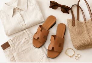 Women’s H-Cut Low Block Heel Slide Sandals
